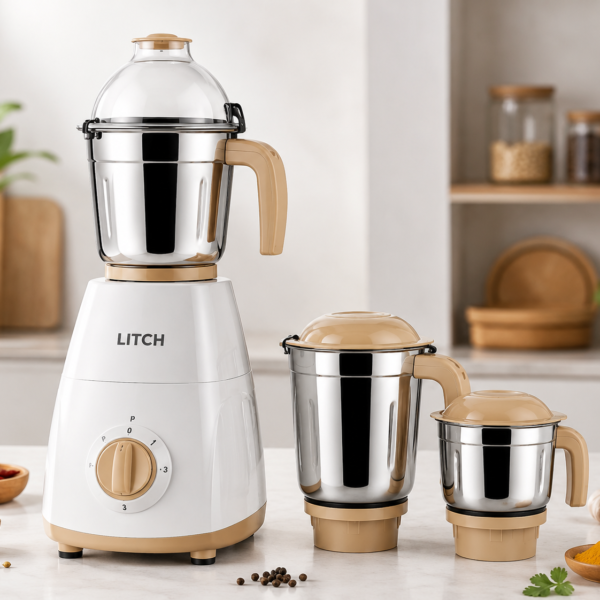 LITCH Power Pro 750W Mixer Grinder with 3 Stainless Steel Jars